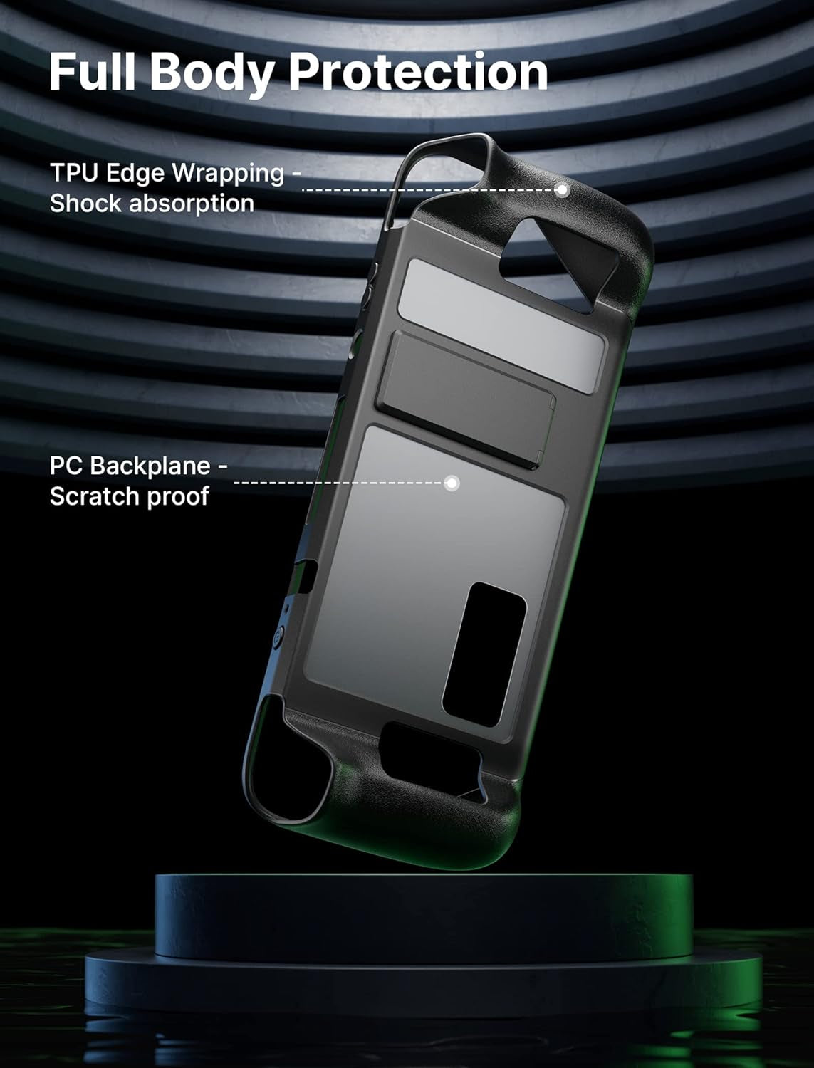 Adjustable Angle Kickstand Case for Steam Deck and Steam Deck OLED -TPU Protective Cover - Shock Absorption, Non-Slip, Anti-Scratch 