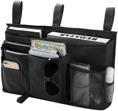 Bunk Bed Organizer with 8 Pockets - Hanging Bedside Caddy Storage Bag, Made of Durable 600D Oxford Cloth (Black)