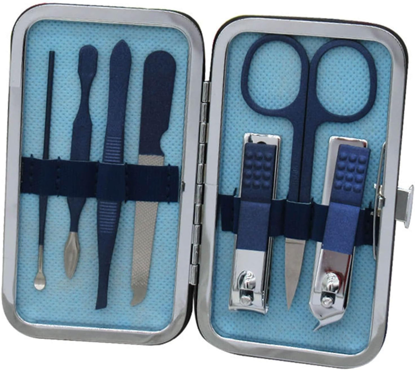Professional 12-Piece Stainless Steel Manicure and Pedicure Set with Luxurious Travel Leather Case - (Black)