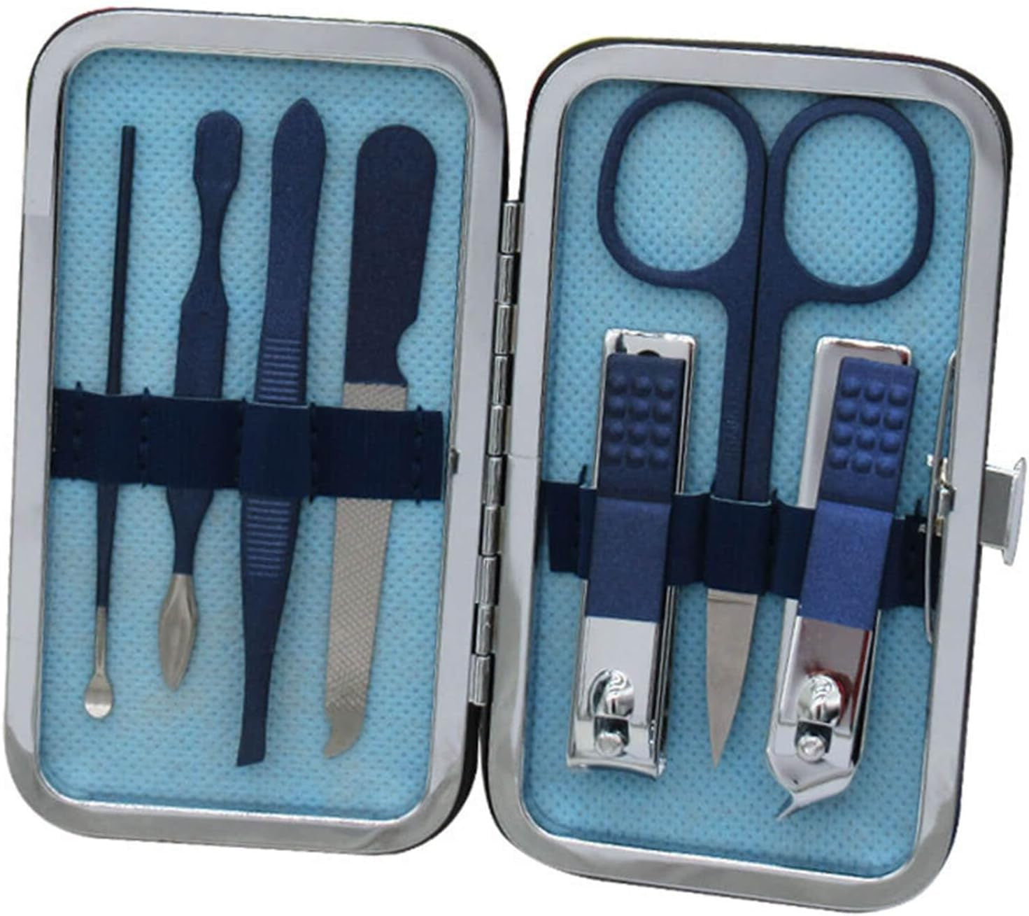 Professional 12-Piece Stainless Steel Manicure and Pedicure Set with Luxurious Travel Leather Case - (Black)