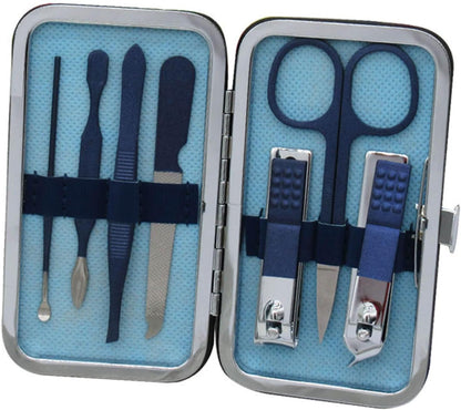 Professional 12-Piece Stainless Steel Manicure and Pedicure Set with Luxurious Travel Leather Case - (Black)