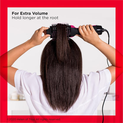 Tourmaline Ionic Technology One-Step Volumizer and Hair Dryer with Hot Air Brush, Multiple Heat Settings, and Reduced Frizz - Black