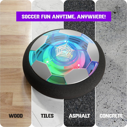 Hover Soccer Ball Indoor Toy Game with Light-Up Features Aged 6+