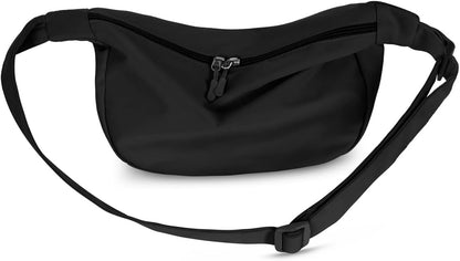Trendy Mini Crescent Sling Crossbody Bag for Men and Women, Lightweight Nylon with Adjustable Strap and Dual Zippers