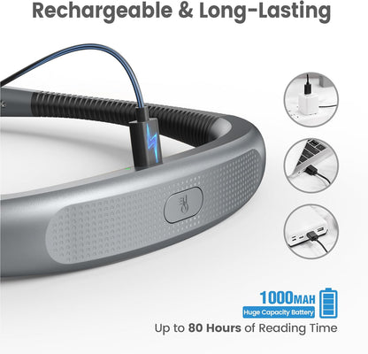 Rechargeable Book Light with 3 Color Temperatures and Flexible Neck - 80 Hours of Use for Reading, Knitting, Camping, and Repairing - Ideal Gift for Avid Readers