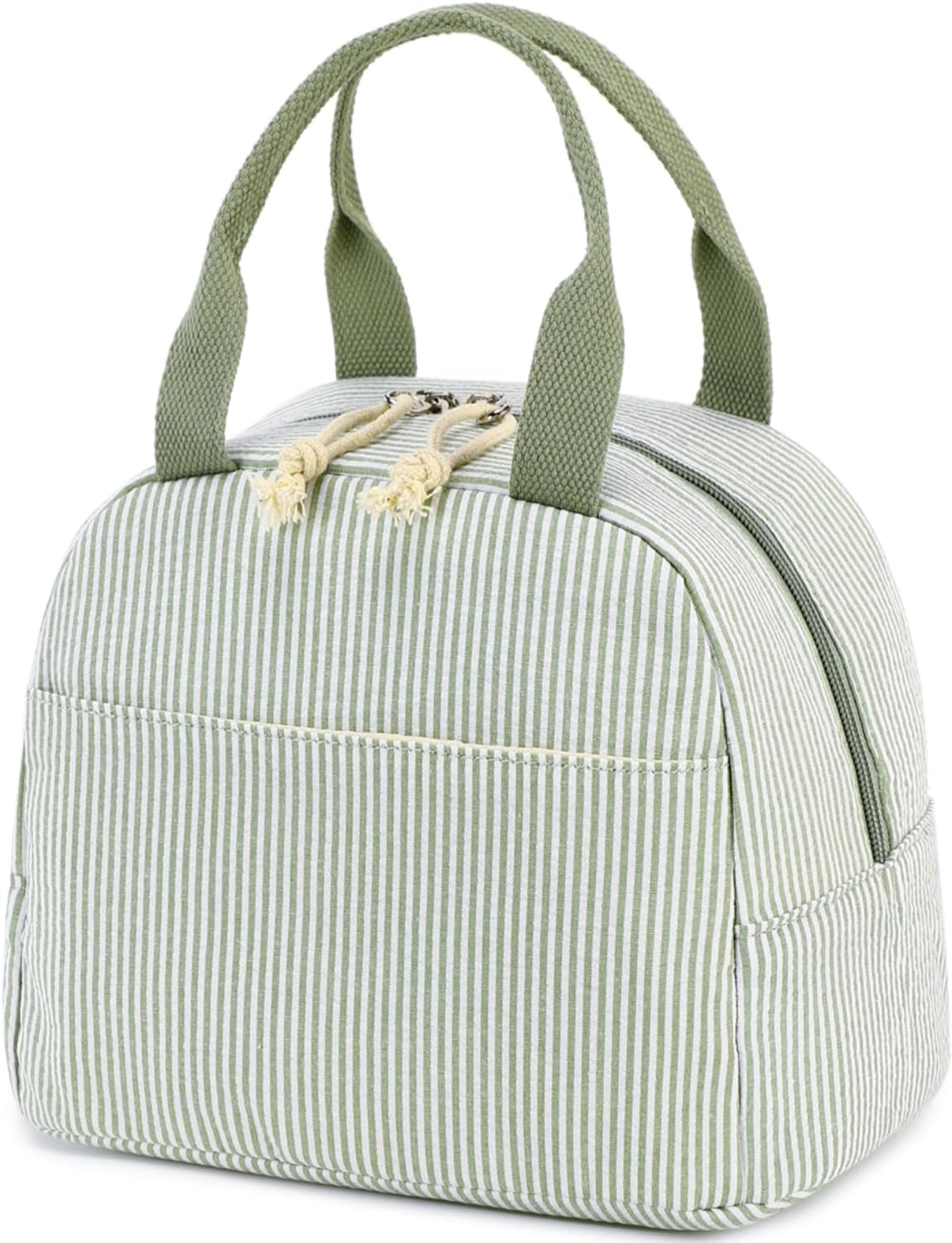 Corduroy Insulated Lunch Tote Bag for Men and Women - Reusable Large Capacity Cooler for Work, Picnics, and Travel (Strawberry Design)