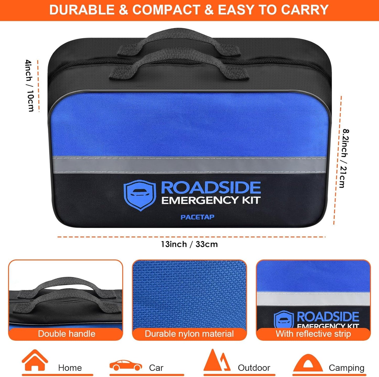 Comprehensive Car Roadside Emergency Kit: Essential Automotive Safety Tools Including Jumper Cables