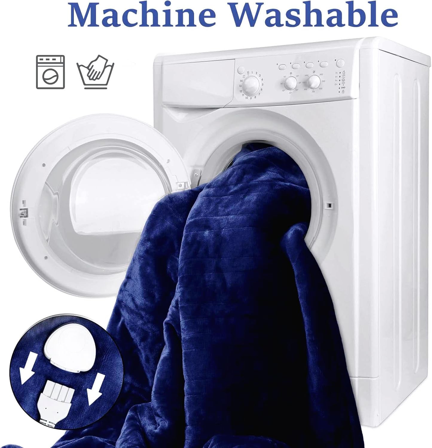 Reversible Electric Heated Blanket - Flannel/Sherpa, Fast Heating with 3 Temperature Settings, 4-Hour Auto Shut-Off, ETL Certified, Machine Washable, 50" x 60