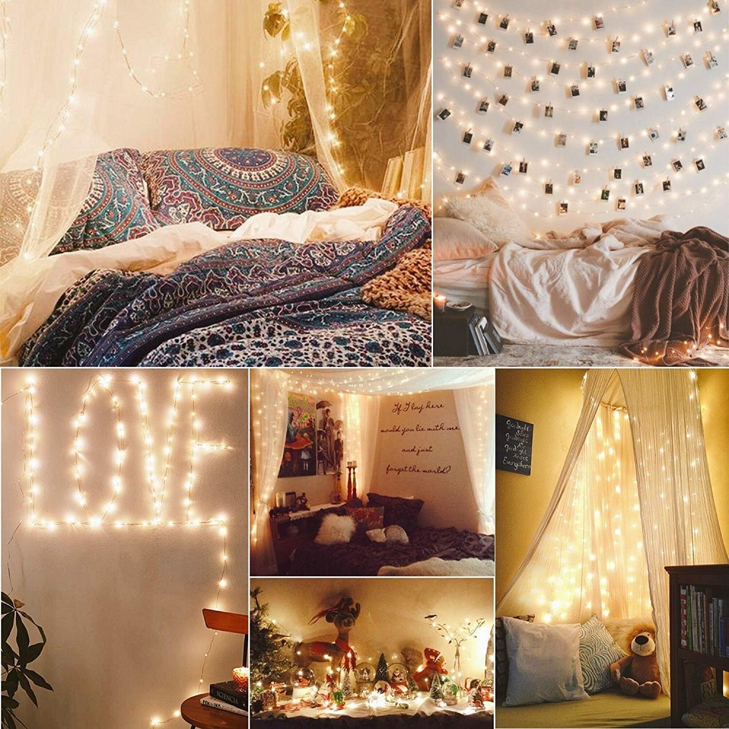 2-Pack Waterproof Battery-Operated Fairy Lights, 66ft with 200 LEDs, Remote Control - 8 Modes and Timer, Copper Wire Twinkle Lights