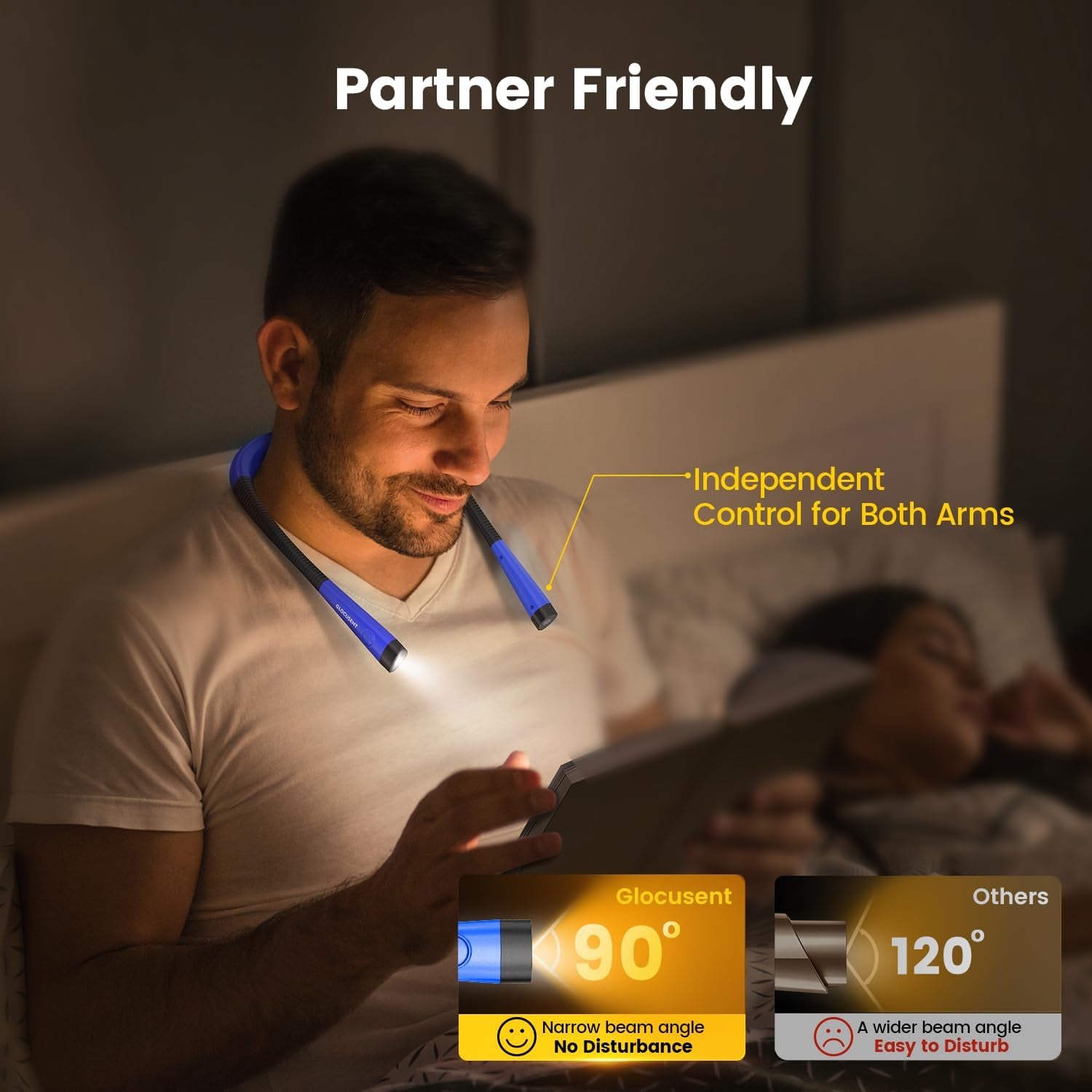 Rechargeable Book Light with 3 Color Temperatures and Flexible Neck - 80 Hours of Use for Reading, Knitting, Camping, and Repairing - Ideal Gift for Avid Readers