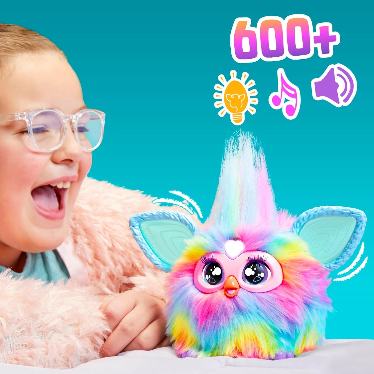 Tie Dye, 15 Fashion Accessories, Interactive Plush Toys for 6+, Voice Activated Animatronic (English Version)