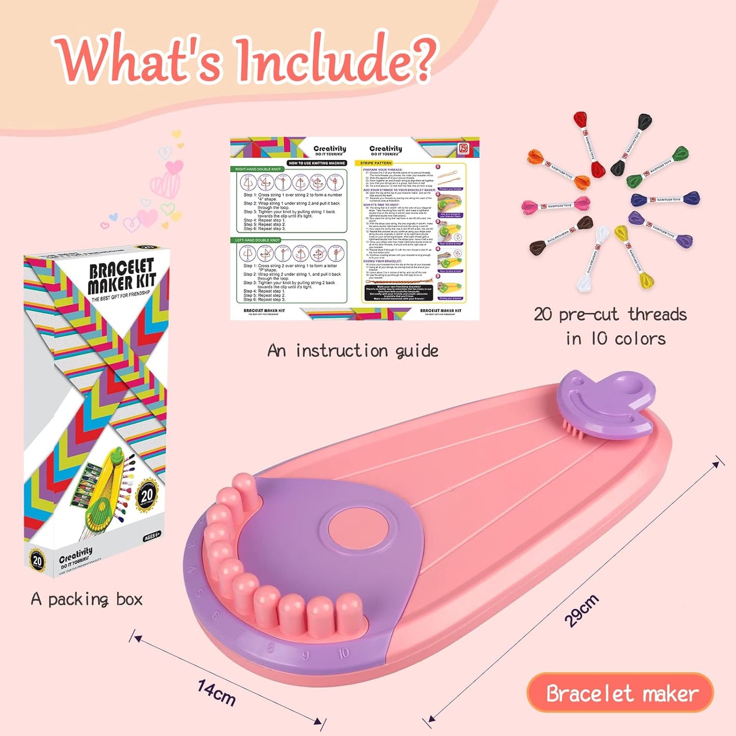 Friendship Bracelet Craft Kit - Creative Activity Making Arts and Crafts for Kids Ages 6+