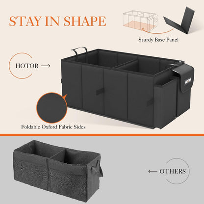 Large-Capacity Foldable Trunk Organizer - Sturdy Car Storage Solution - 2 Compartments, Tools, Sundries