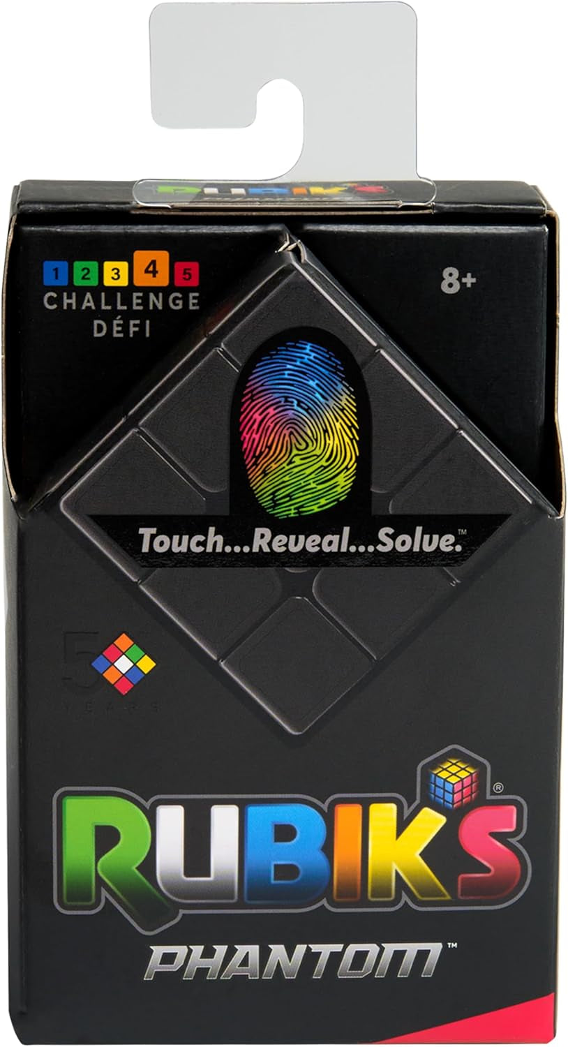Rubik's Phantom 3x3 Cube - Advanced Technology 3D Puzzle for Stress Relief and Fidgeting Ages 8+