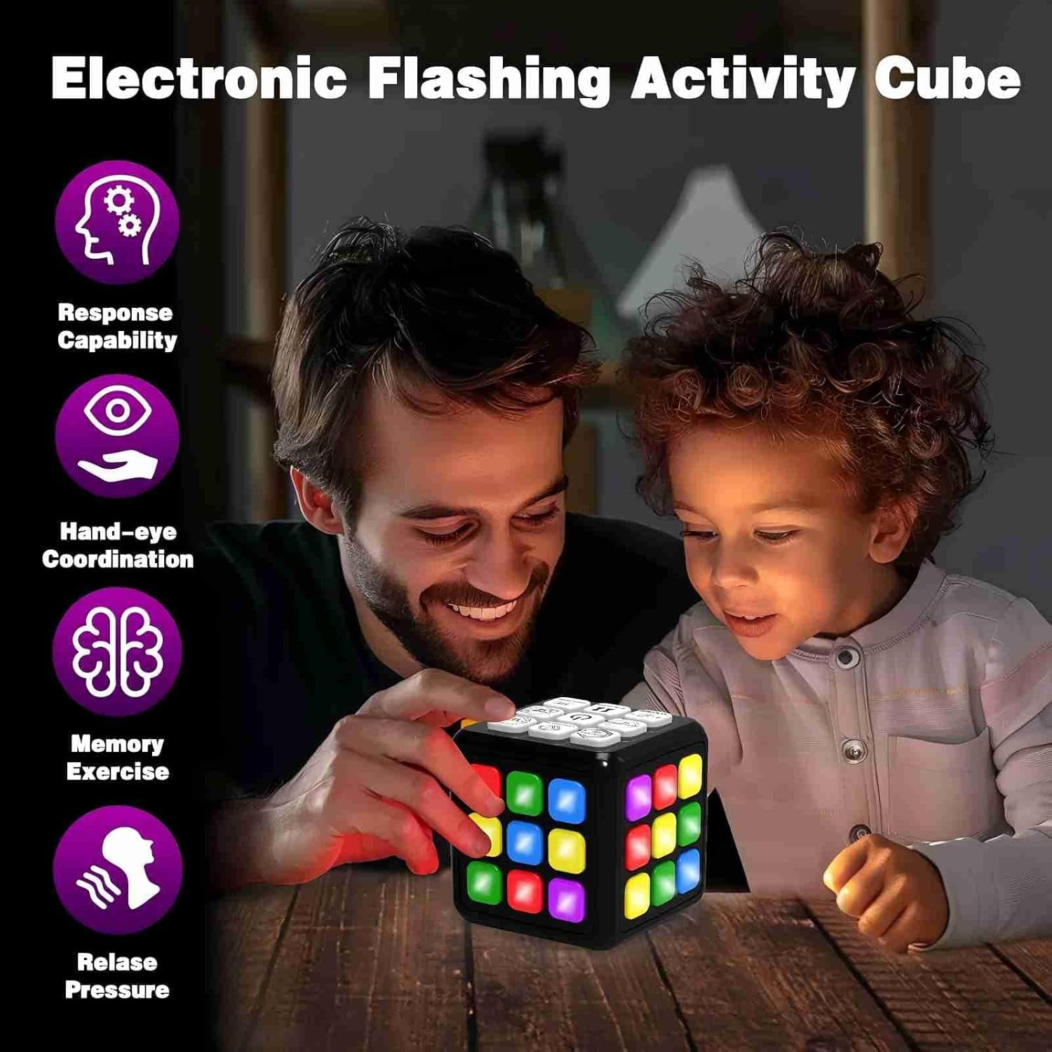 Kids Gift Toy Game Cube: Magic Cube Light up Puzzle Game for Ages 8+