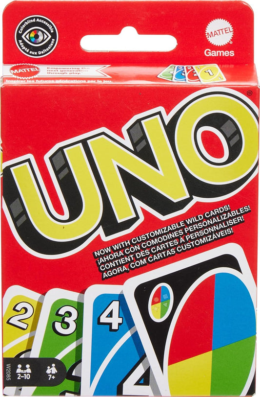 UNO Family Card Game, with 112 Cards in a Sturdy Storage Tin, Travel-Friendly, Makes a Great Game for 7 Year Olds and Up​