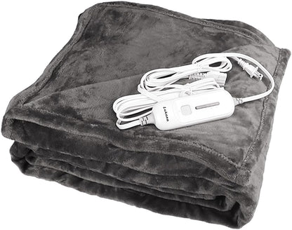 Reversible Electric Heated Blanket - Flannel/Sherpa, Fast Heating with 3 Temperature Settings, 4-Hour Auto Shut-Off, ETL Certified, Machine Washable, 50" x 60
