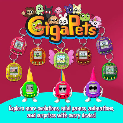 Giga Pets Unicorn Virtual Pet Toy, Collector's Edition-Glossy Housing Shell, Nostalgic 90s Design, 3D Interactive Motion 