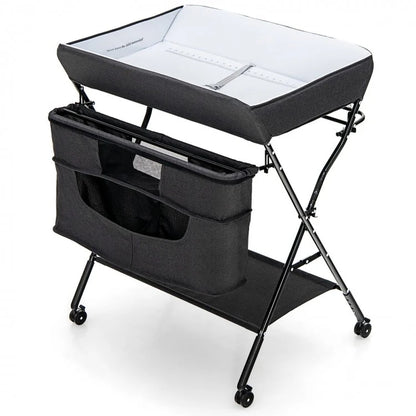 Portable Adjustable Height Nursery Organizer for Newborns with Wheels