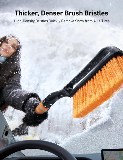 27-Inch Durable Snow Brush - Detachable Ice Scraper, Ergonomic Foam Grip for Vehicles - ABS and PVC Construction