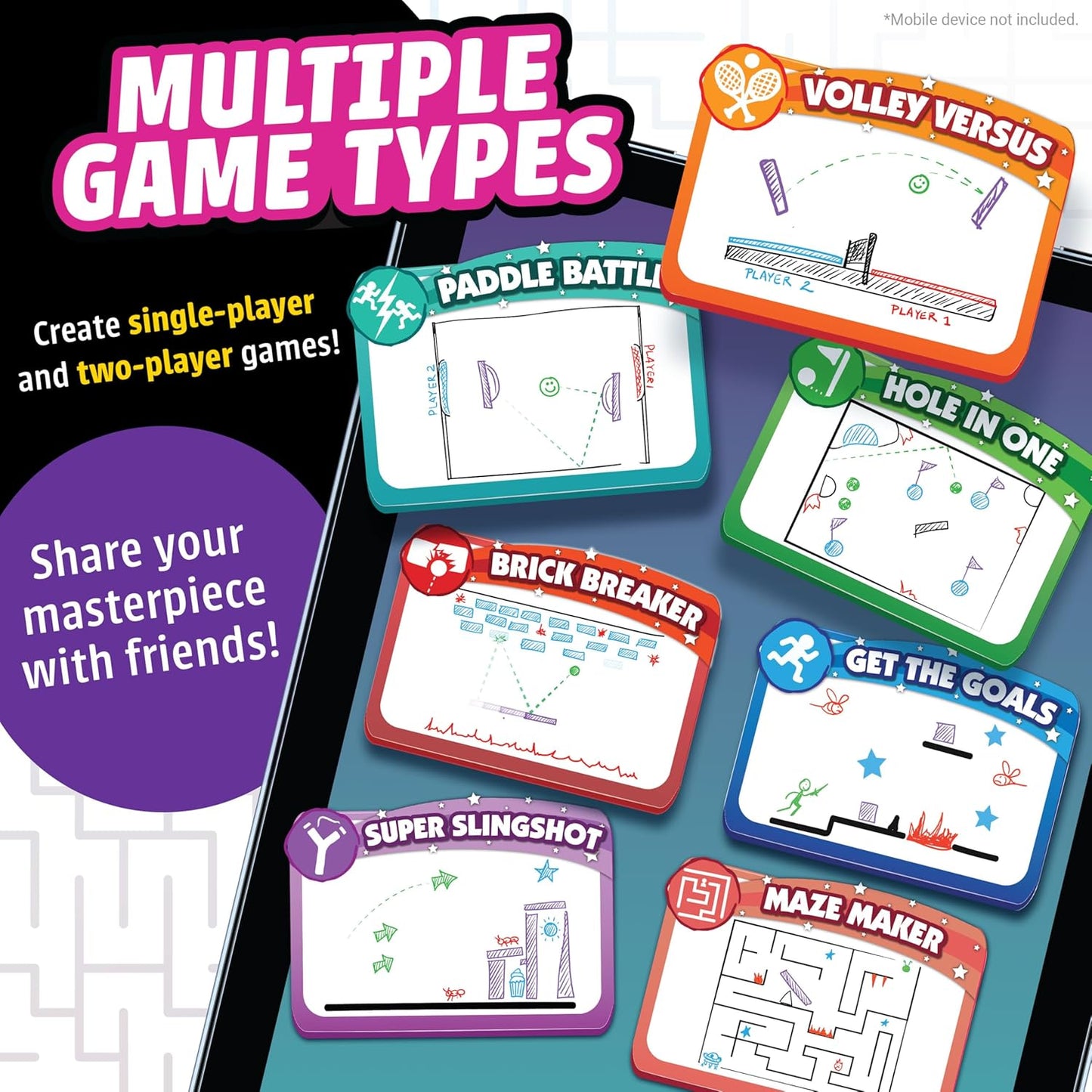 Transform Your Drawings into Playable Video Games-Create, Capture, Share Instant Mobile Games Enhanced 