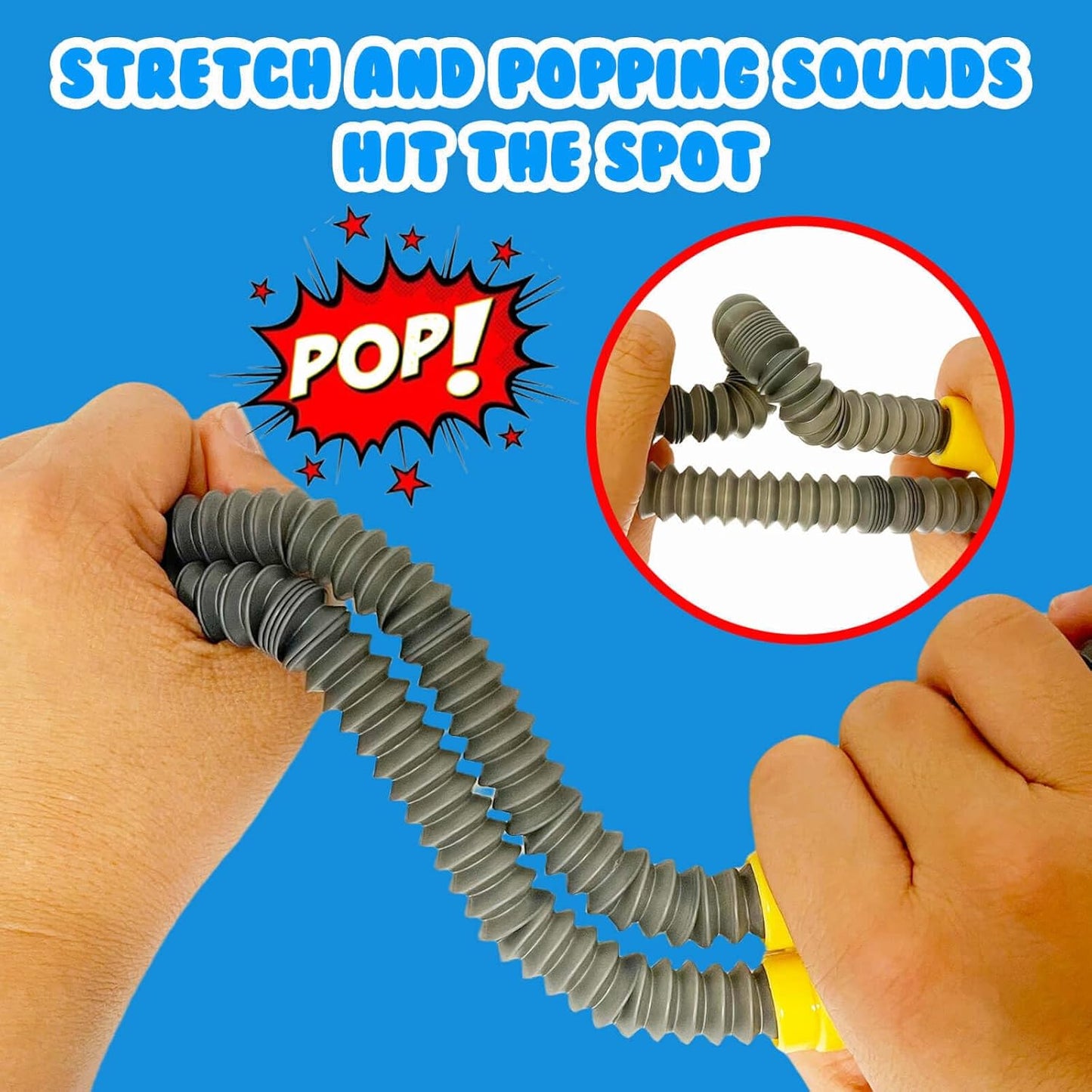 Pop Tubes Robot Fidget Toys 7 Pack of Colorful Telescopic Suction Cup Robotics-Ages 5+ Ideal Sensory Toys for Autism