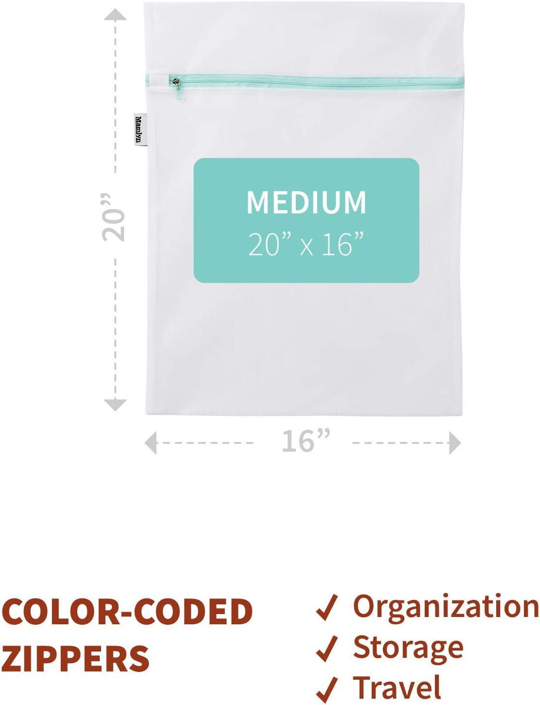 Medium Mesh Laundry Bags for Delicates - Colored Zippers