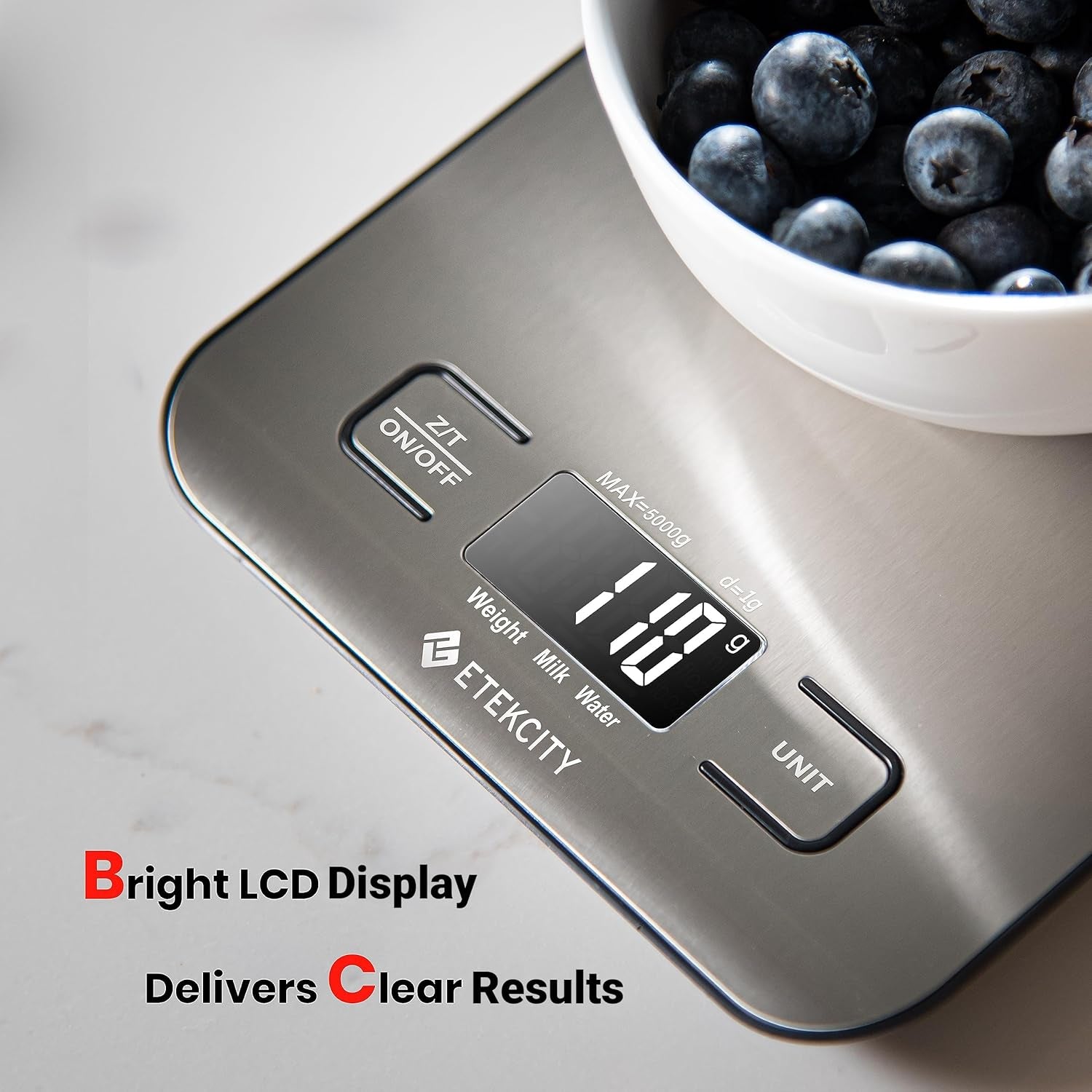 Digital Kitchen Scale for Grams and Ounces - Ideal for Weight Loss, Baking, Cooking, Keto, Meal Prep, and Postal Use - Compact Design in 304 Stainless Steel