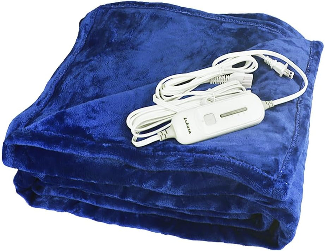 Reversible Electric Heated Blanket - Flannel/Sherpa, Fast Heating with 3 Temperature Settings, 4-Hour Auto Shut-Off, ETL Certified, Machine Washable, 50" x 60