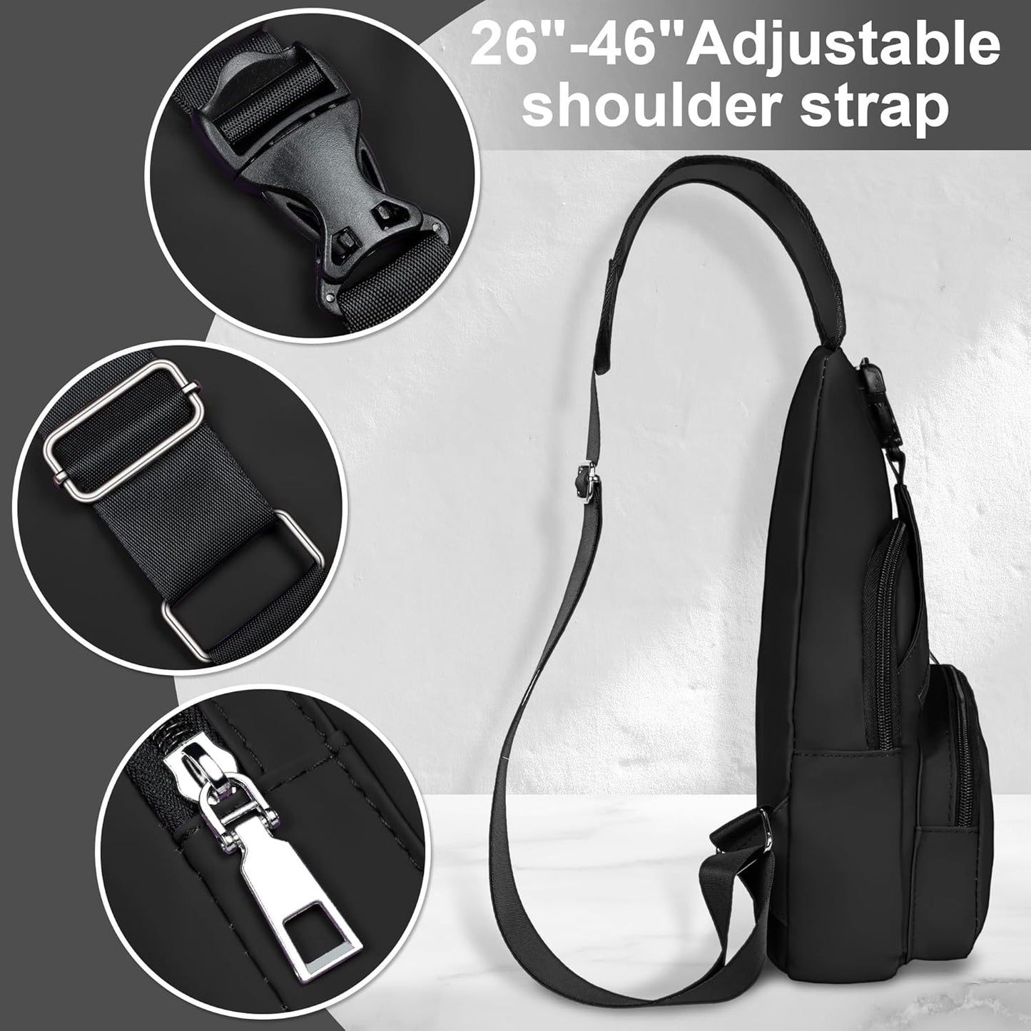 Crossbody Sling Backpack for Men and Women with USB Charging Port - Ideal for Hiking, Camping, Biking, and Travel