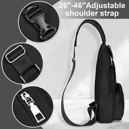 Crossbody Sling Backpack for Men and Women with USB Charging Port - Ideal for Hiking, Camping, Biking, and Travel