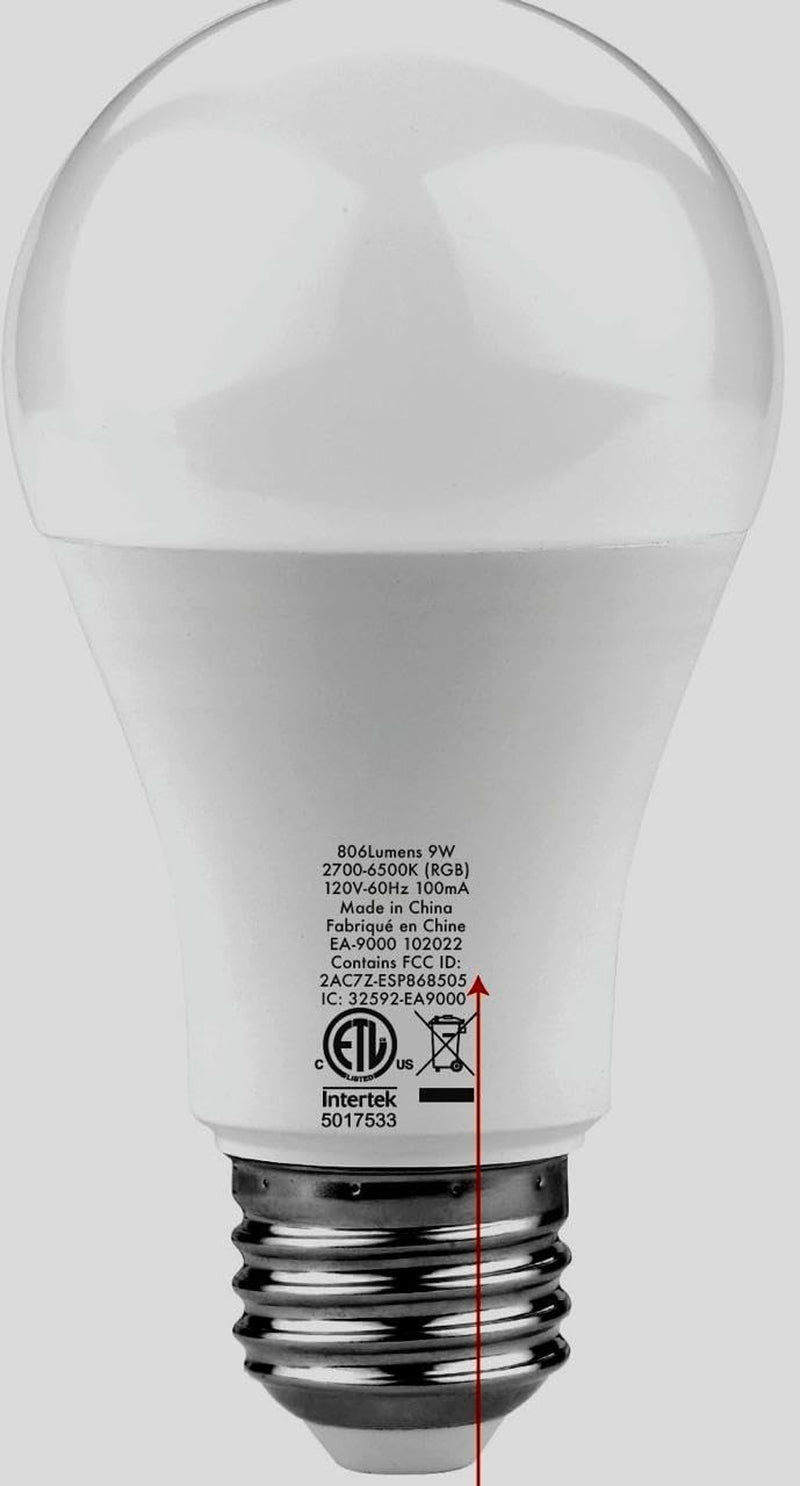 Dimmable Smart LED Light Bulb with WiFi Compatibility for Alexa - 806 Lumens, Energy Efficient, No Hub Required, Multicolor and Adjustable White Light (1)