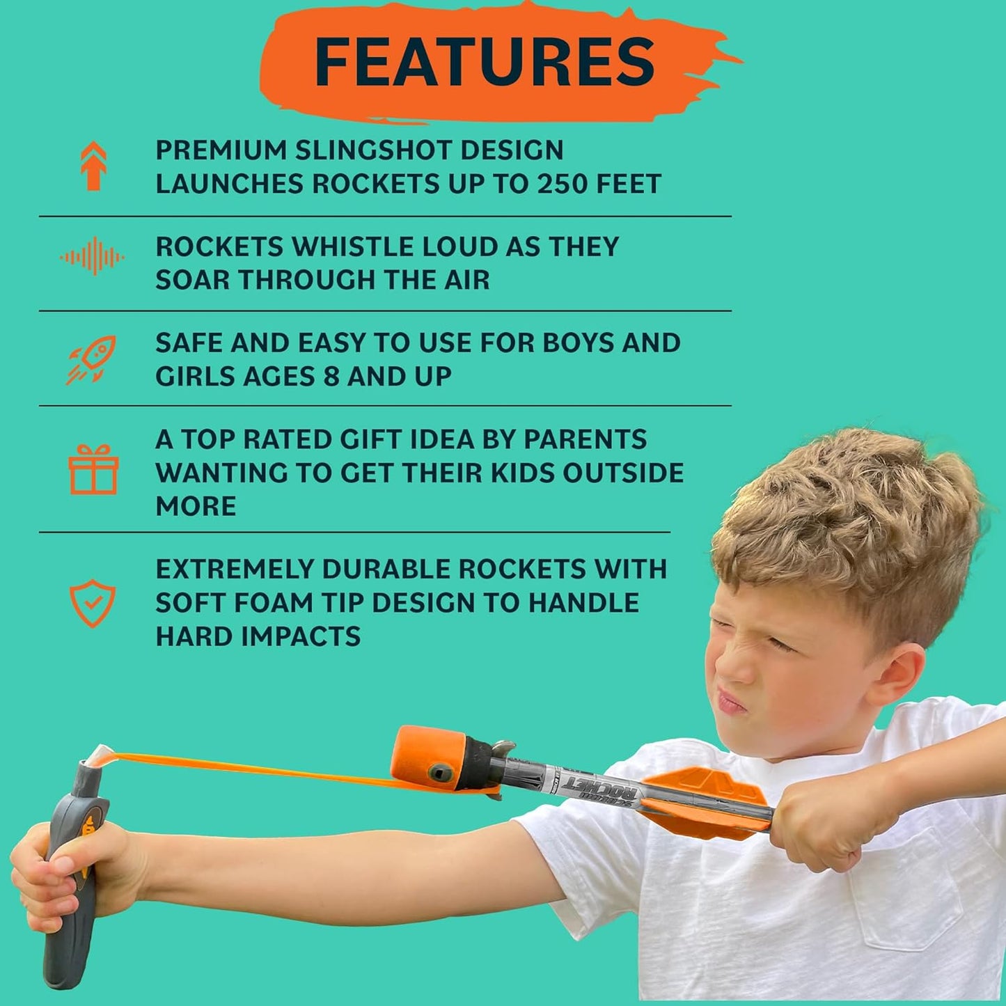 Toy Rocket Launcher: Outdoor Slingshot Rocket Set -Ages 8+