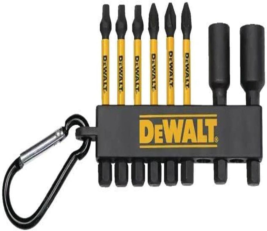 Mixed Square and Phillips Screw Bit Set with Carabiner Clip – 10 Pieces 