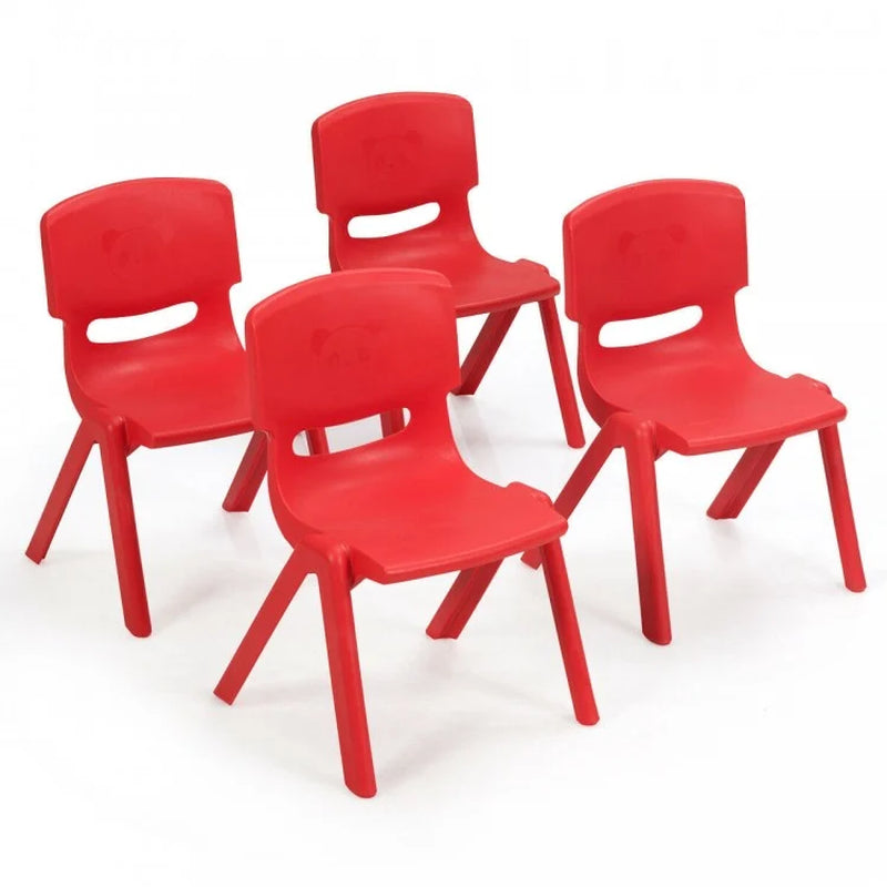 Set of 4 Stackable Plastic Classroom Chairs for Children