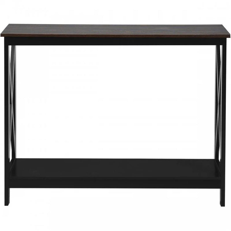 2-Tier X-Design Console Table for Sofa Side Accent