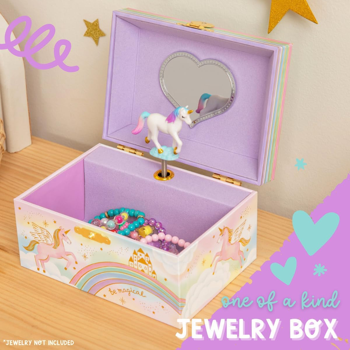 Musical Unicorn Jewelry Box for Girls - Enchanting Spinning Unicorn Music Box, Ages 3+ Dimensions: 6 x 4.7 x 3.5 inches