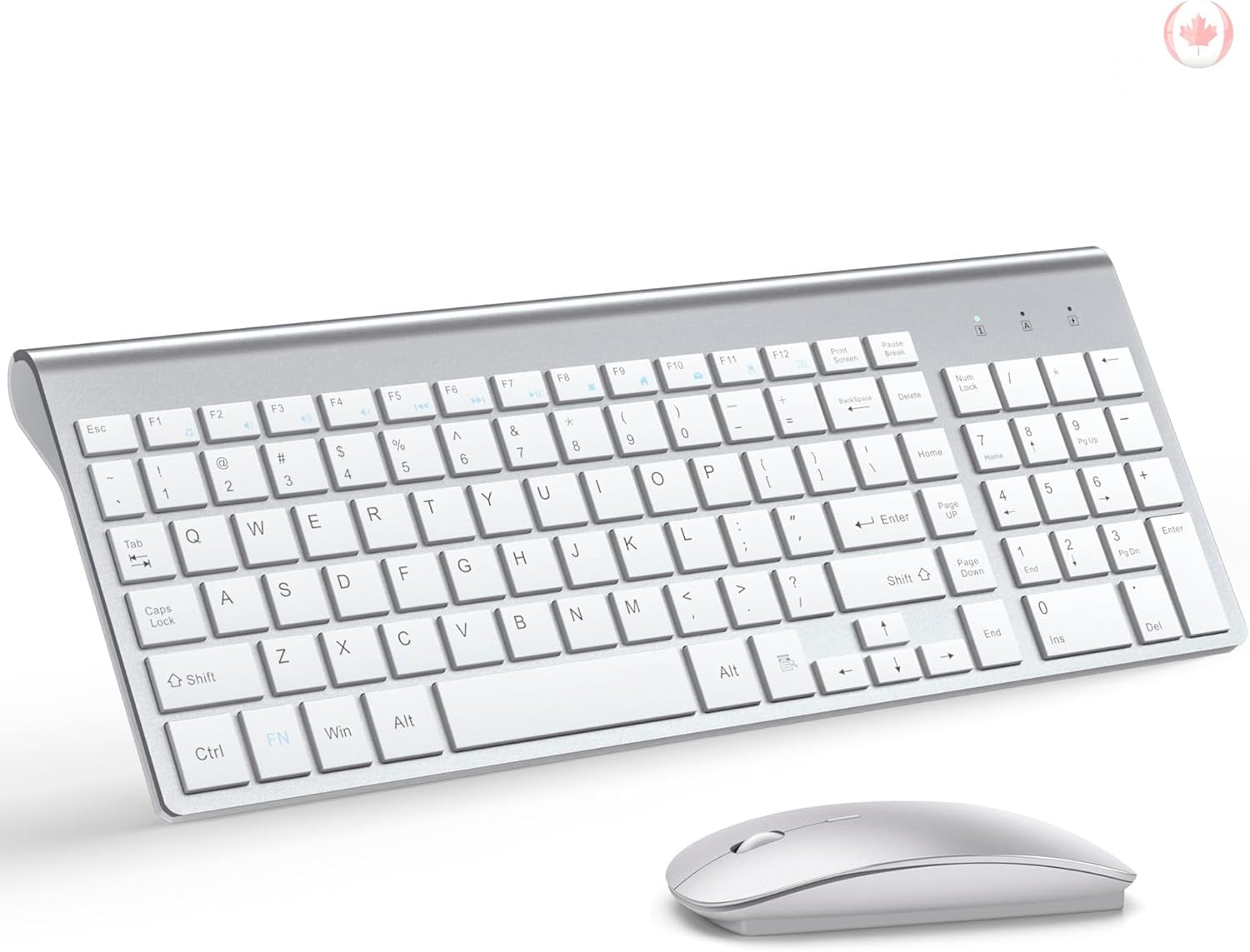 Ultra Slim Wireless Keyboard and Mouse Combo - 2.4G Silent Compact USB Mouse (2400DPI) and Scissor Switch Keyboard with Covers