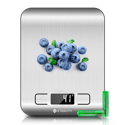 Digital Kitchen Scale for Grams and Ounces - Ideal for Weight Loss, Baking, Cooking, Keto, Meal Prep, and Postal Use - Compact Design in 304 Stainless Steel