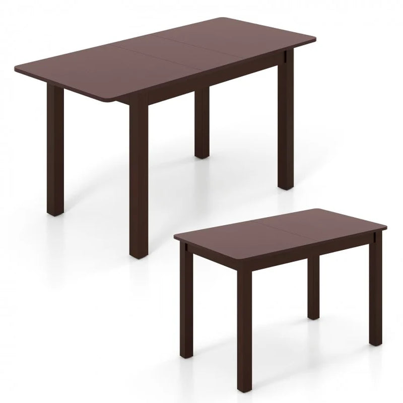 Extendable Folding Dining Table Featuring a Rubber Wood Frame and Safety Locks