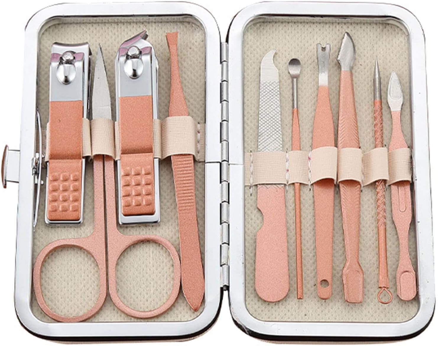 Professional 12-Piece Stainless Steel Manicure and Pedicure Set with Luxurious Travel Leather Case - (Black)