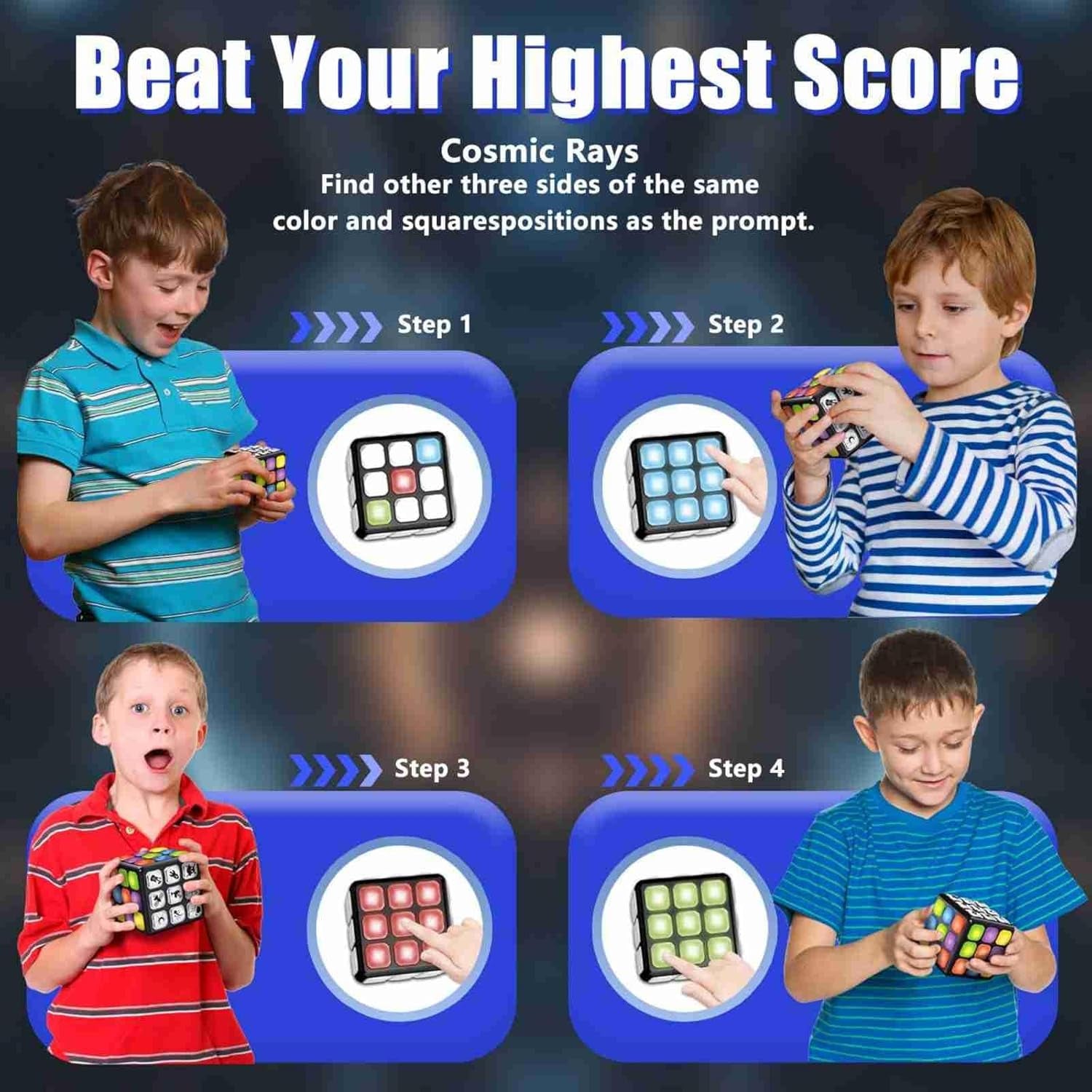 Kids Gift Toy Game Cube: Magic Cube Light up Puzzle Game for Ages 8+