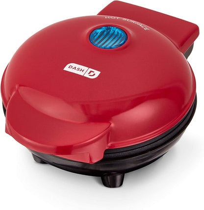 Mini Waffle Maker Machine - Compact 4" Appliance for Individual Waffles, Paninis, Hash Browns, and On-the-Go Meals in Aqua