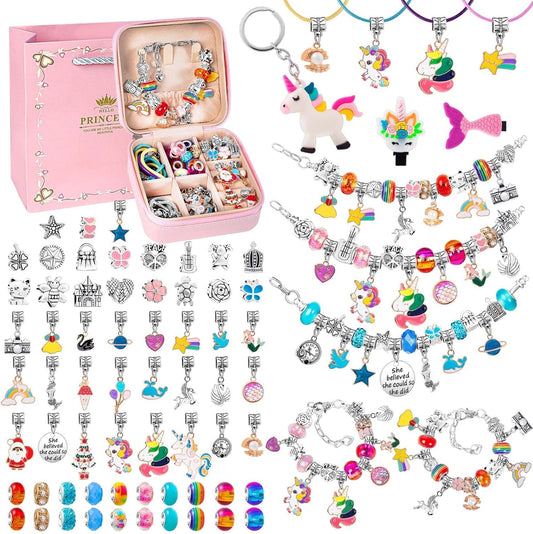 Charm Bracelet Making Kit for Girls Aged 4-12 - DIY Jewelry Craft Supplies and Arts & Crafts Set