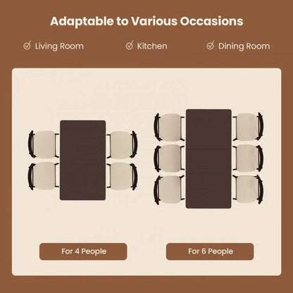 Extendable Folding Dining Table Featuring a Rubber Wood Frame and Safety Locks