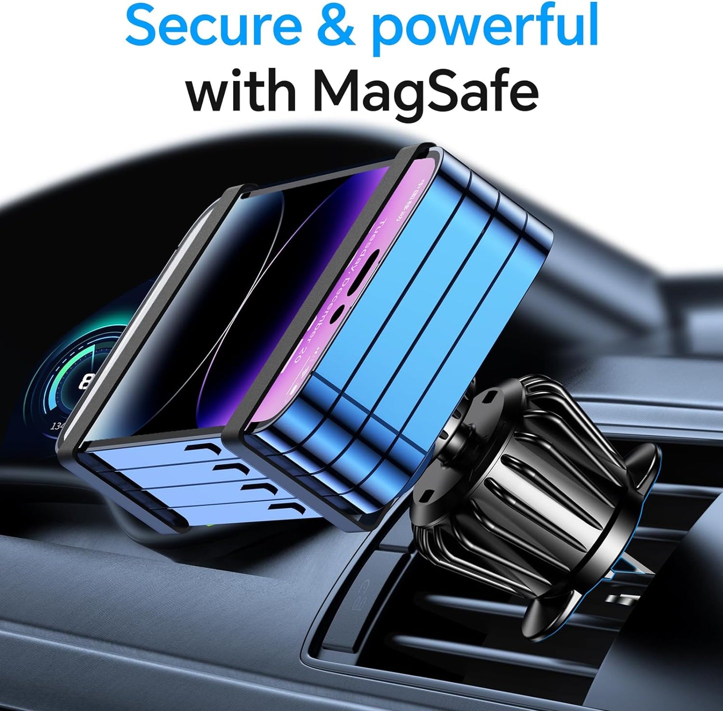 MagSafe Car Mount - 20 Strong Magnets - 360° Magnetic Phone Holder for iPhone 16 Pro Max, 15, 14, 13, 12 Plus 