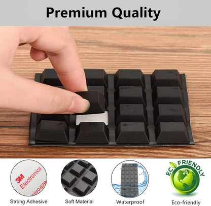 Adhesive Rubber Feet for Electronics - 16 Pack Black Self-Adhesive Bumpers