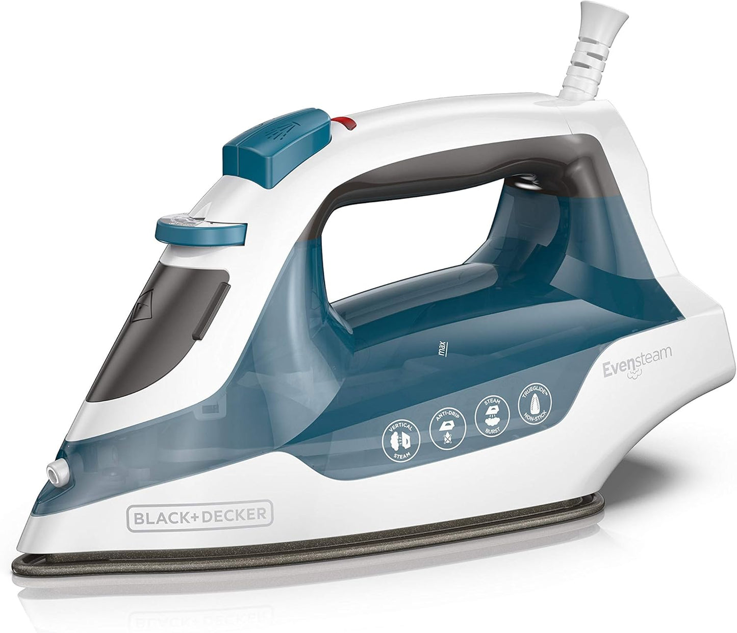 Easy Steam Compact Iron with Non-Stick Soleplate in Blue and White