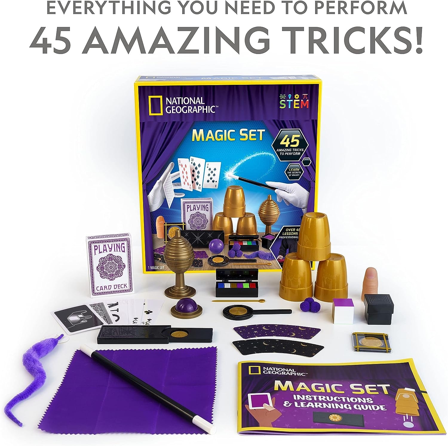 National Geographic Kids Magic Set - 45 Engaging Magic Tricks-Video Instructions for Young Performers