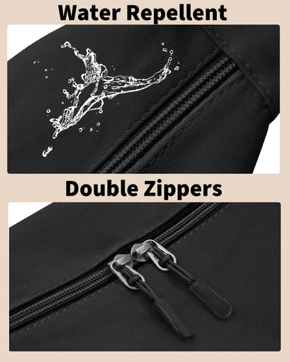 Trendy Mini Crescent Sling Crossbody Bag for Men and Women, Lightweight Nylon with Adjustable Strap and Dual Zippers